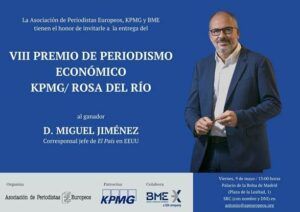 Miguel Jiménez Premio de Periodismo Económico KPMG/Rosa del Río