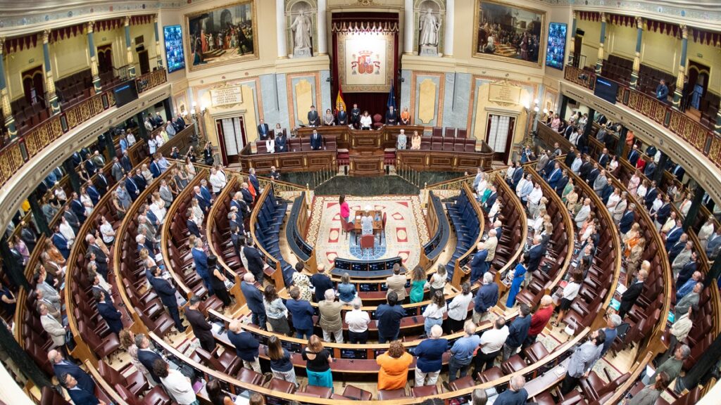 Imagen del minuto de silencio antes de la sesión plenaria del 8 de julio en el Congreso (FOTO: Congreso)